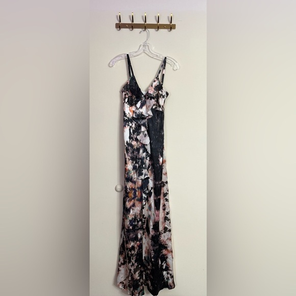 Ted Baker Dresses & Skirts - Ted Baker London 100% Silk Ruffle Spaghetti Strap Maxi Dress Gown Black 0